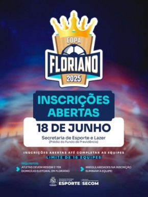 Copa Floriano 2025 abre inscrições com limite de 16 equipes.(Imagem:Reprodução/Instagram)