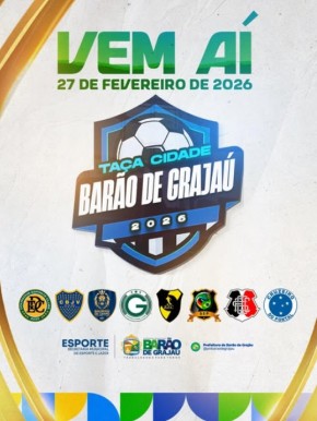 Ta&ccedil;a Cidade Bar&atilde;o de Graja&uacute; 2026 promete movimentar o esporte local.(Imagem:Reprodu&ccedil;&atilde;o/Instagram)