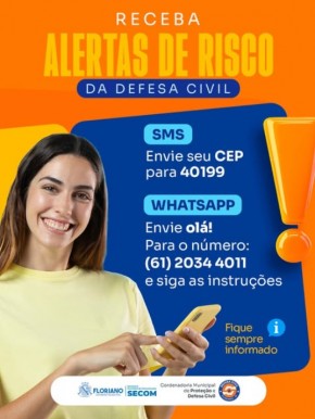 Defesa Civil refor&ccedil;a cadastro para envio de alertas de risco por celular.(Imagem:Reprodu&ccedil;&atilde;o/Instagram)