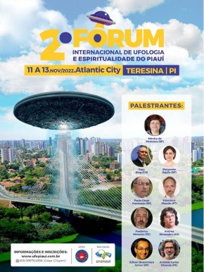 Teresina sediará 2º Fórum Internacional de Ufologia e Espiritualidade do Piauí(Imagem:Divulgação)