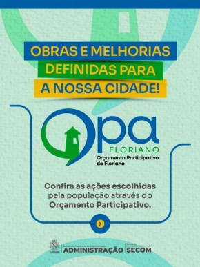 Definidas as ações a serem executadas através do Orçamento Participativo de Floriano 2025/2026(Imagem:Secom)