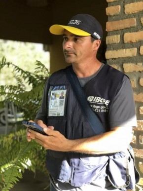 Paulo Eugênio Moreira Santos, recenseador do IBGE em Porto, no Piauí.(Imagem:Reprodução/Arquivo pessoal.)
