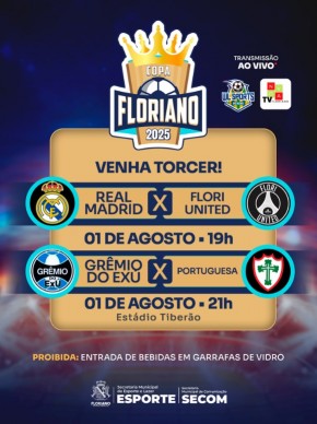Copa Floriano 2025: Dois grandes confrontos agitam o Tiberão nesta sexta (1º)(Imagem:Reprodução/Instagram)