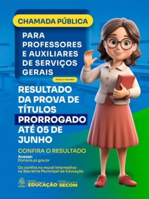 Resultado da prova de títulos da Chamada Pública é prorrogado.(Imagem:Reprodução/Instagram)