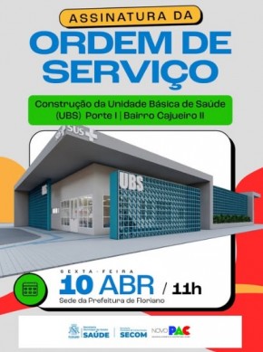 Floriano avan&ccedil;a na sa&uacute;de com nova UBS no bairro Cajueiro II(Imagem:Reprodu&ccedil;&atilde;o/Instagram)