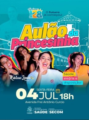 Aulão da Princesinha promete agitar Floriano com saúde, música e muita energia positiva.(Imagem:Reprodução/Instagram)