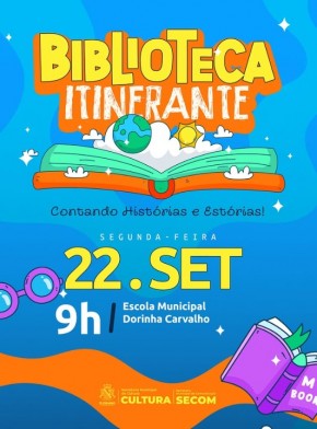 Biblioteca Itinerante leva magia da leitura à Escola Dorinha Carvalho.(Imagem:Reprodução/Instagram)