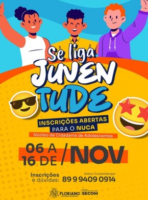 Inscrições abertas para o NUCA em Floriano: espaço de protagonismo juvenil e transformação social(Imagem:Reprodução/Instagram)