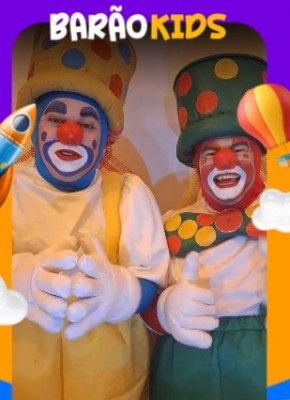 Palhaços Bolim e Bolão vão animar a grande Festa das Crianças ? Barão Kids(Imagem:Reprodução)