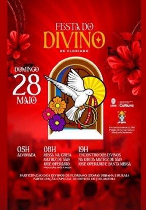 Prefeitura de Floriano e comunidade católica se unem para celebrar a Festa do Divino(Imagem:Divulgação)