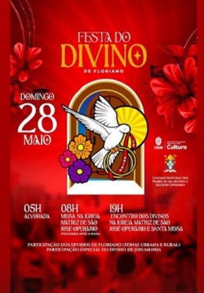 Prefeitura de Floriano e comunidade católica se unem para celebrar a Festa do Divino(Imagem:Divulgação)