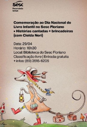 Sesc de Floriano celebra Dia do Livro Infantil com contação de histórias e brincadeiras(Imagem:Divulgação)
