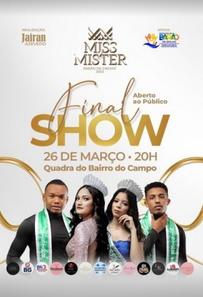 Concurso Miss e Mister Barão de Grajaú 2023 promete premiação atrativa e noite de diversão.(Imagem:Reprodução/Instagram)