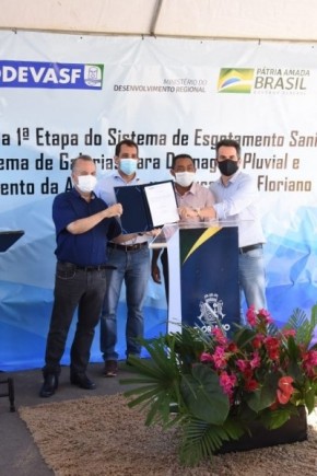 Obras do esgotamento sanitário e Avenida Fauzer Bucar são inauguradas em Floriano(Imagem:Reprodução)