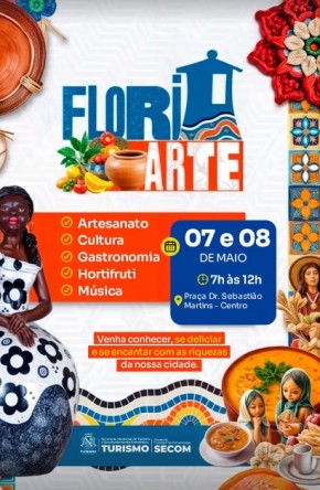 FLORIARTE movimenta Floriano com cultura, gastronomia e artesanato nos dias 7 e 8 de maio.(Imagem:Secom)