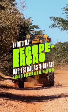 Prefeitura de Barão de Grajaú inicia recuperação das estradas vicinais com obras no trecho até o povoado Raspador.(Imagem:Reprodução/Instagram)