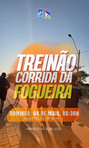 3º BPM promove o I Corridão Militar em Floriano no próximo domingo (4).(Imagem:Reprodução/Instagram)