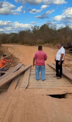 Prefeitura de Barão de Grajaú inicia restauração de ponte no Povoado Manga.(Imagem:Reprodução/Instagram)