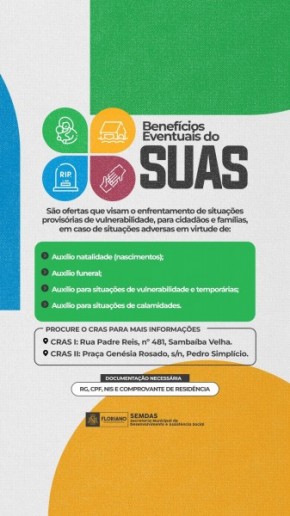 Assistência Social realiza cadastro para Benefícios Eventuais.(Imagem:Secom)