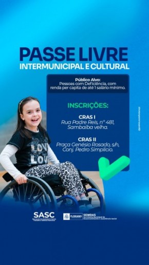 Semdas estimula pessoas com deficiência e autistas a terem o Passe Livre e Carteira de Identificação(Imagem:Divulgação)