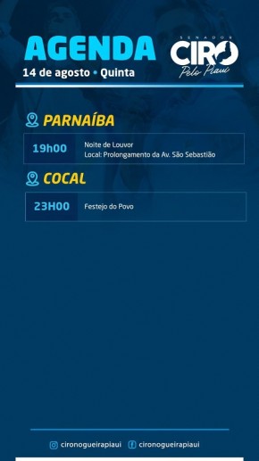  Ciro Nogueira viaja pelo interior do Piauí; confira agenda(Imagem:Divulgação)