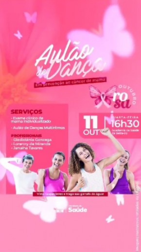 Aulão de Dança: Outubro Rosa em Floriano promove prevenção do câncer de mama.(Imagem:Reprodução/Instagram)