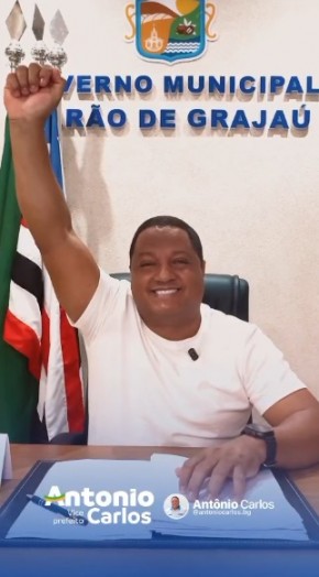 Vice-prefeito Ant&ocirc;nio Carlos divulga mensagem de fim de ano e deseja um 2026 de conquistas para Bar&atilde;o de Graja&uacute;.(Imagem:Reprodu&ccedil;&atilde;o)