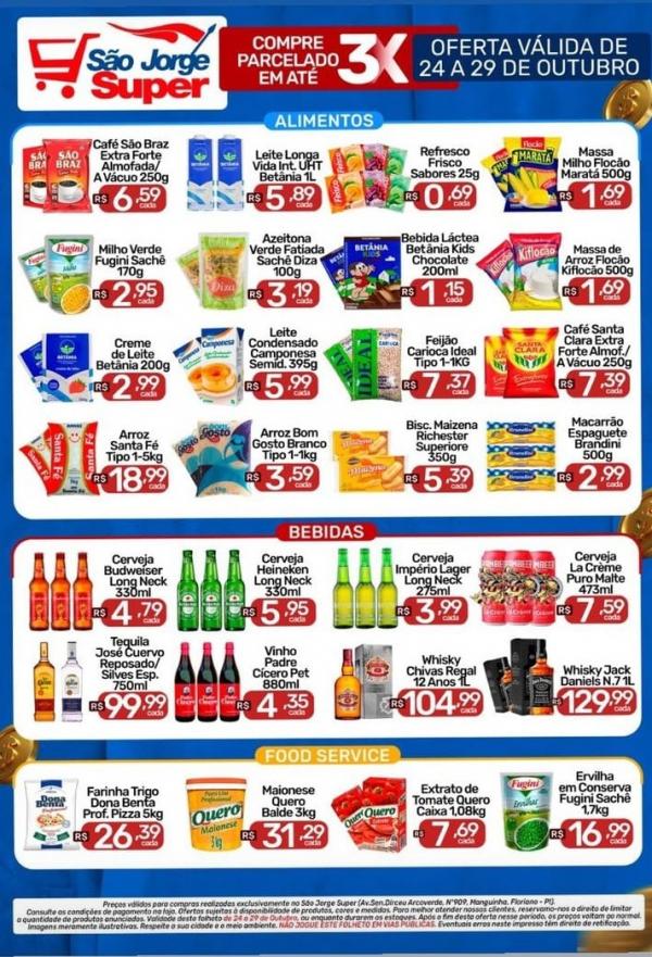 Confira as grandes ofertas do São Jorge Super para este fim de semana.(Imagem:Divulgação)