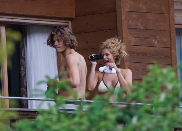 Isadora Cruz e o namorado, o esquiador Lucas Braathen, em férias na Áustria.(Imagem:Kronen Zeitung)
