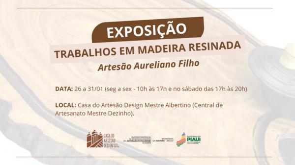 Exposi&ccedil;&atilde;o de trabalhos em madeira resinada &eacute; destaque na Casa do Artes&atilde;o a partir desta segunda (26)(Imagem:Divulga&ccedil;&atilde;o)