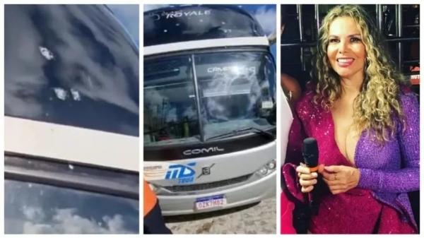 Ônibus da cantora Márcia Freire é atingido por 21 tiros em tentativa de assalto(Imagem:Reprodução)