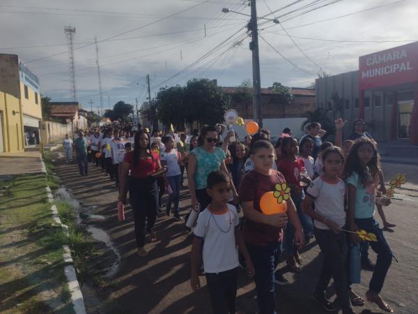 Prefeitura de Barão de Grajaú promove Caminhada do Maio Laranja em combate ao abuso infantil.(Imagem:FlorianoNews)
