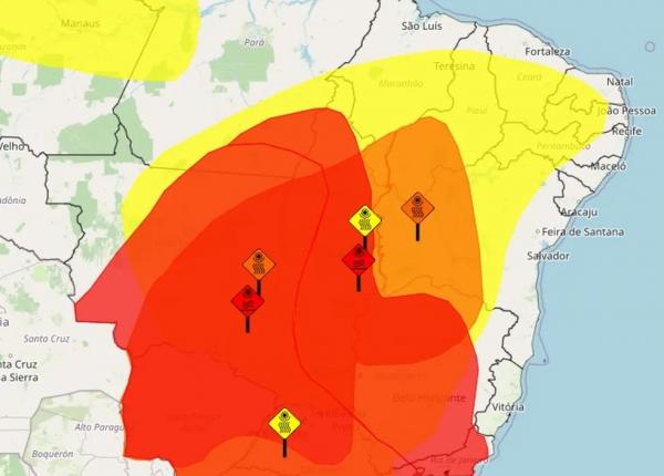 Piauí segue em alerta de baixa umidade.(Imagem:Reprodução/Inmet)