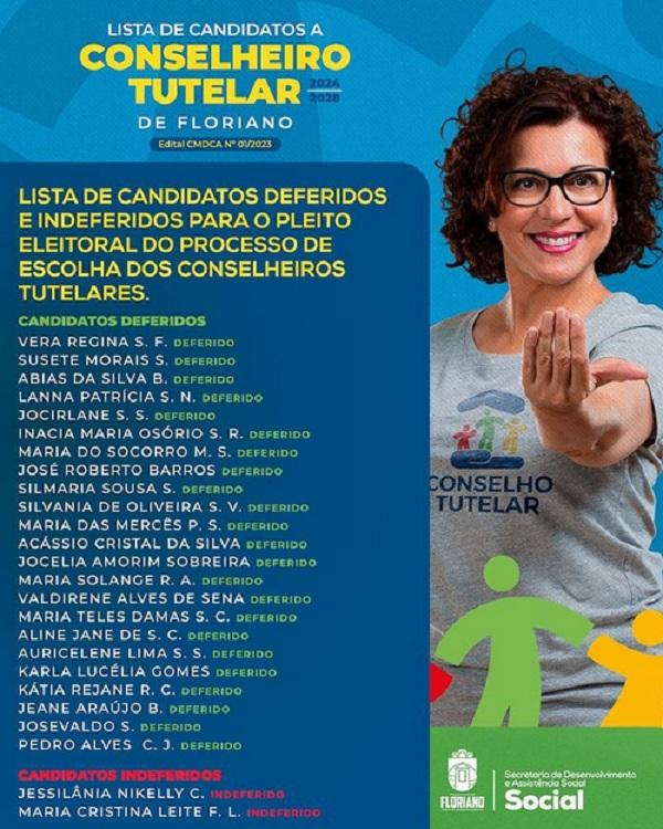 Divulgada lista de candidatos deferidos e indeferidos para Conselheiros Tutelares em Floriano.(Imagem:Reprodução/Instagram)