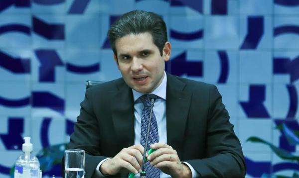 Presidente da Câmara dos Deputados, Hugo Motta, durante reunião de líderes.(Imagem:Lula Marques/Agência Brasil)