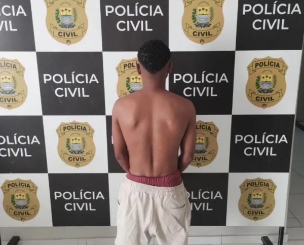 Suspeito de roubo em panificadora &eacute; preso pela Pol&iacute;cia Civil em Floriano.(Imagem:Divulga&ccedil;&atilde;o/Depatri)