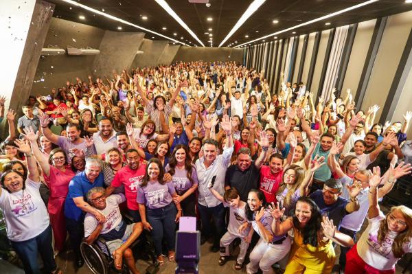 Joel, ao lado da esposa M&aacute;rcia, juntamente com Ciro, Margarete e lideran&ccedil;as, prestigiam evento do PP(Imagem:Ascom )