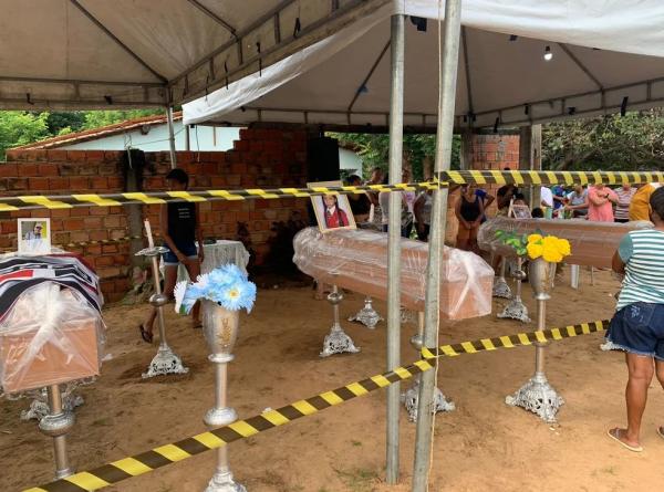  Corpos dos últimos piauienses mortos em tragédia em SP são velados sob forte comoção em São Pedro do Piauí.(Imagem:Laura Moura/ g1 PI )
