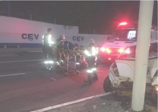 Grave colisão deixa irmãos feridos na avenida Frei Serafim em Teresina(Imagem:Reprodução)