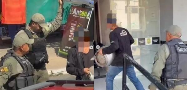 Homem é conduzido à Central de Flagrantes acusado de furto de botijão em Floriano.(Imagem:Reprodução/Instagram)