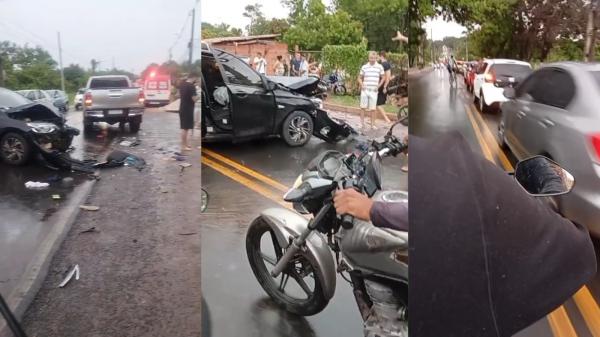 Acidente deixa feridos e tr&acirc;nsito parado na Avenida Camilo Filho em Teresina(Imagem:Reprodu&ccedil;&atilde;o)