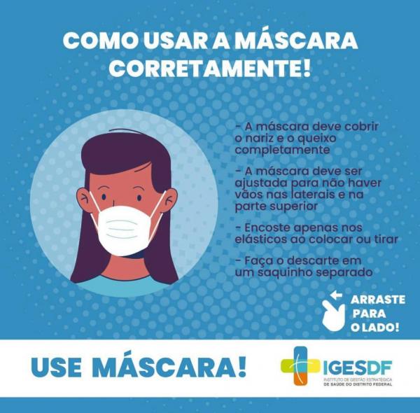 Como usar a máscara corretamente!(Imagem:Divulgação)