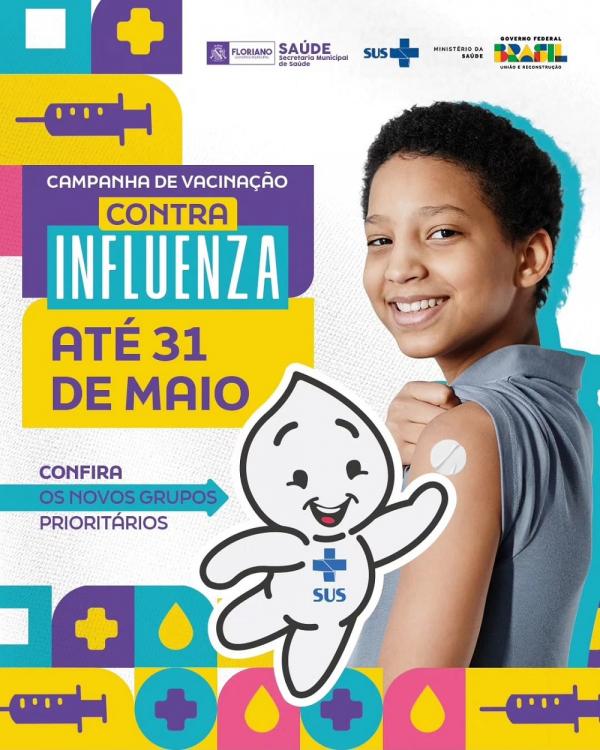 Secretaria Municipal de Saúde amplia grupos prioritários para vacinação contra a gripe.(Imagem:Divulgação)