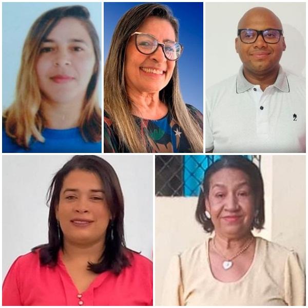 Inácia Maria, Solange Rêgo, Acássio Cristal, Jô e Socorro Mota foram eleitos para o quadriênio 2024/2028.(Imagem:FlorianoNews)