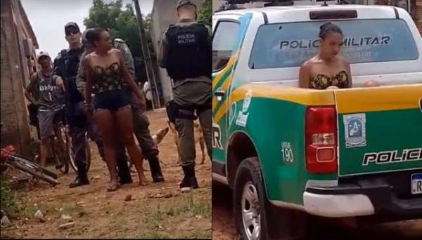 Mulher é presa suspeita de matar companheiro a facadas no bairro Cajueiro II.(Imagem:Reprodução)