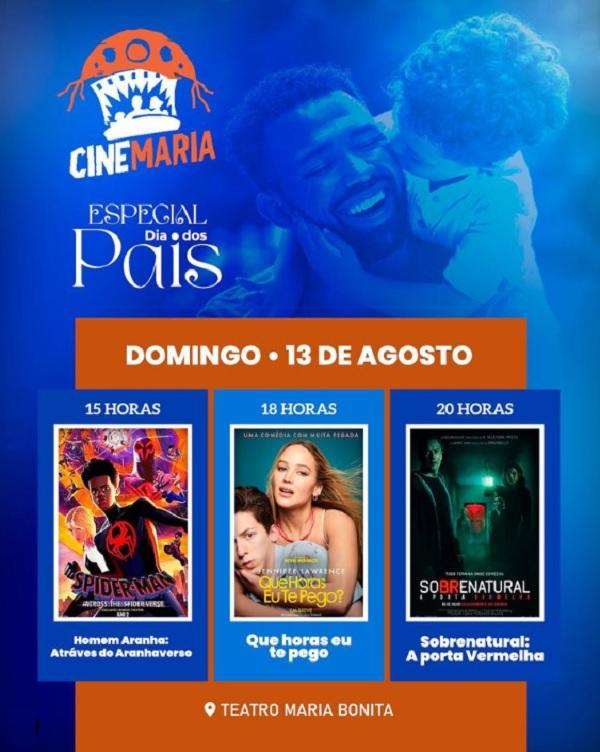 Domingo Especial: Cine Maria celebra Dia dos Pais no Teatro Maria Bonita em Floriano.(Imagem:Reprodução/Instagram)