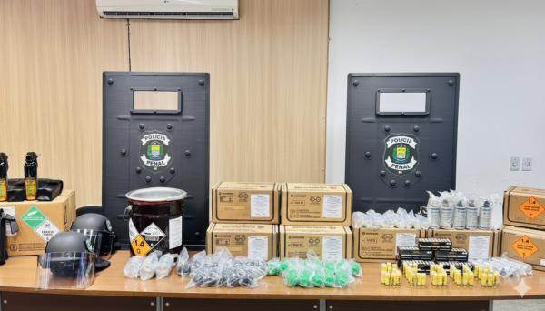 Recursos foram aplicados na aquisi&ccedil;&atilde;o de fardamentos, equipamentos de prote&ccedil;&atilde;o, armamentos, muni&ccedil;&otilde;es e instrumentos de menor potencial ofensivo.(Imagem:Ascom Sejus)