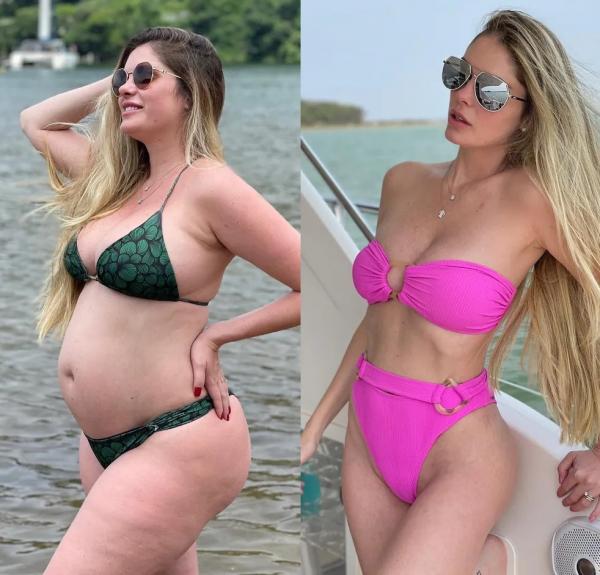 Antes e depois de Bárbara Evans.(Imagem:Reprodução/Instagram)