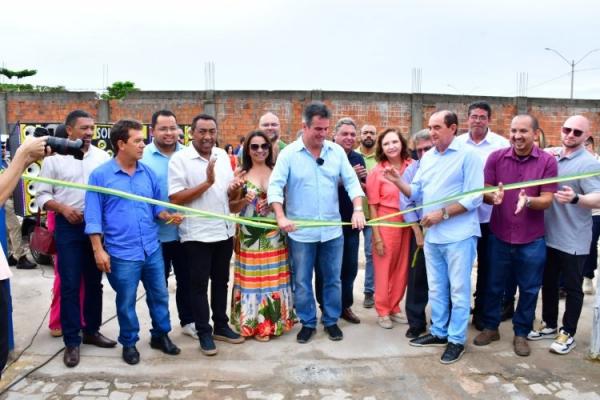 Floriano inaugura a 3ª estação elevatória do Projeto de Esgotamento Sanitário da cidade.(Imagem:Secom)
