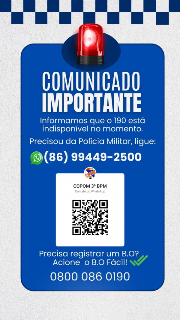 Polícia Militar orienta população a utilizar canais alternativos para emergências(Imagem:Divulgação)